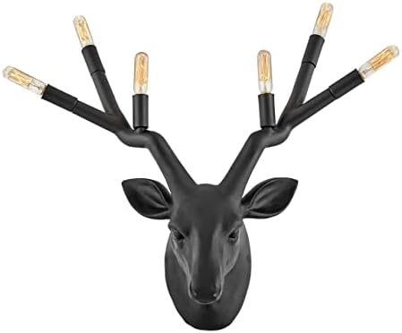 Hinkley Stag Large Six-Light Sconce - Contemporary, 6-Light, On/Off Switch, Removable Cord - Black Finish