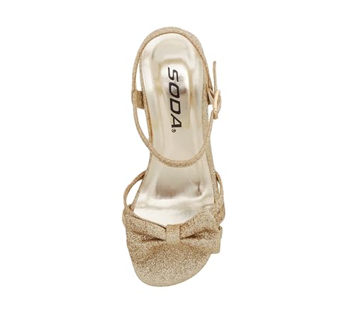 Image of Soda Girly-2 Children's Girl's Open Toe Slingback Block High Heel Sandals
