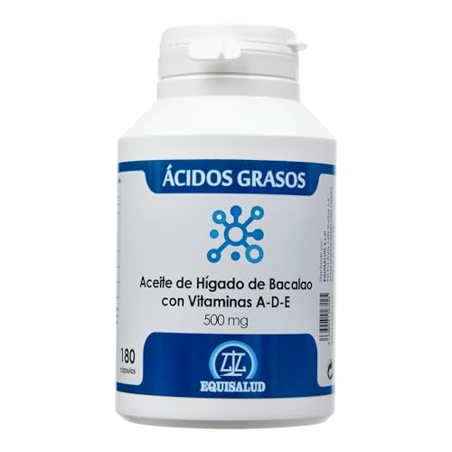 Aceite de Hígado de Bacalao con vitaminas A-D-E de Equisalud, 180 perlas