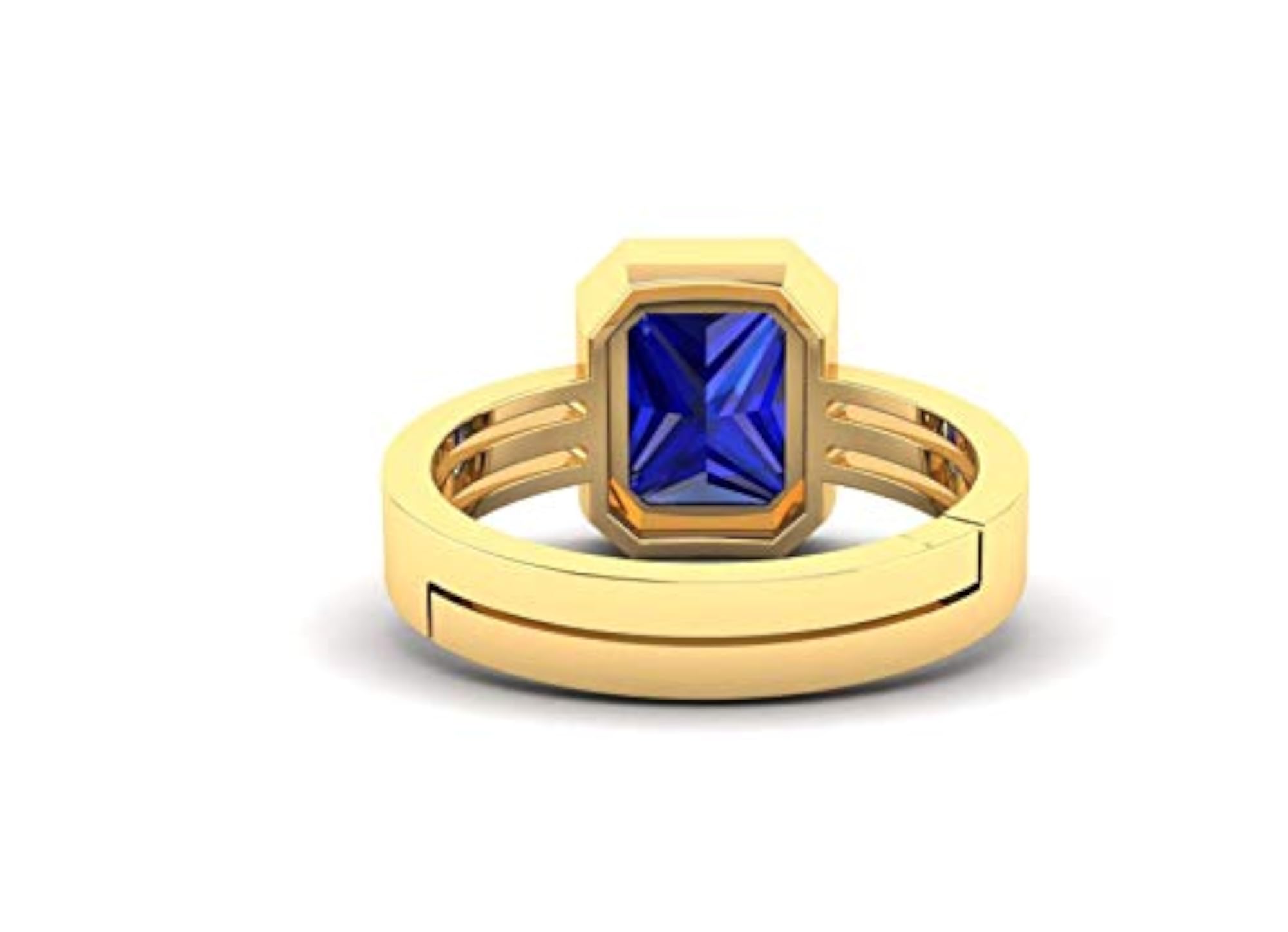 16.25 Ratti Certified Blue Sapphire Gold Plated Adjustable Ring