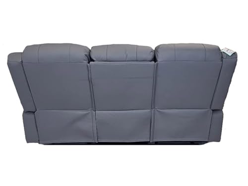 Luxurious 3+2 Seater Recliner Settee - High Back 2 Seater Sofa with Cupholders - Leather Corner Sofa Couches - Comfy Reclining Lazyboy Sofas Suite for Living Room Indoors Lounge (Grey, 3+2 Seater) - Image 6