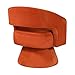 Lexicon 360 Degree Swivel Accent Chair Arm Chair, Modern Comfy Velvet Barrel Chair, Open Back Round Chair with Metal Swivel Base, Club Armchair for Living Room/Bedroom/Office, Orange