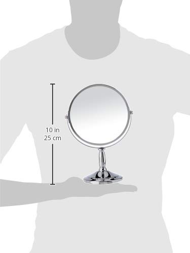 Premier Housewares 15 Cm Table Mirror - Chrome Swivel Mirror With Magnifying Side - View #2