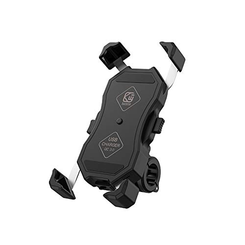 YGL Impermeable Motocicleta Soporte para teléfono,USB Quick Charge 3.0 Compatible con teléfonos celulares Samsung iPhone