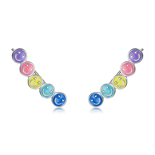 Boucles d'oreilles arc-en-ciel en argent 925 et émail de qualité - 7