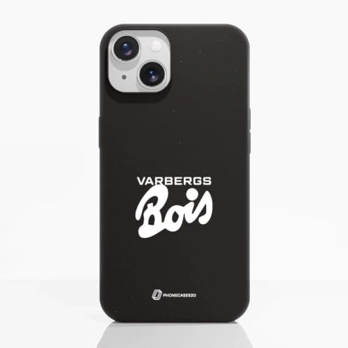 Coque iPhone 14 Varbergs en bois noir : l'élégance naturelle d'une protection rigide haut de gamme