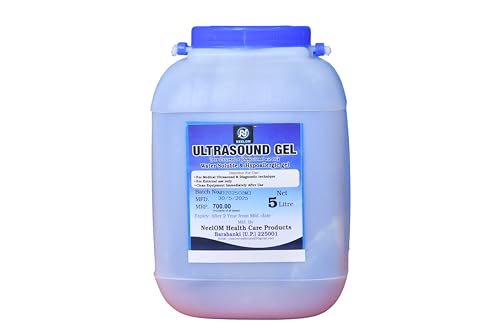 Image of NeelOM Ultrasound Transmission gel /jelly (5Litre) for physiotherapy | Ultrasound gel | sonography gel | US gel | gel | sonography gel | Super Fine Blue gel | pack of 1 * 5Litre