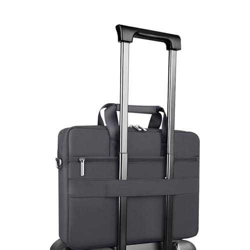 Image of GRIPP Hugo Laptop Sleeve Bag for Laptop /MacBook up to 14 Inch, Detachable Shoulder Strap, Carry Handle, Trolley Sleeve, Tablet Compartment, Multiple Organisers, Office and Travel Bag - Grey