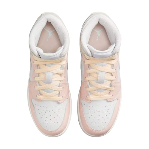 Air Jordan 1 Mid SE Big Kids' Shoes (HJ5940-100, Sail/Sea Glass/Glacier Blue/Guava Ice)3