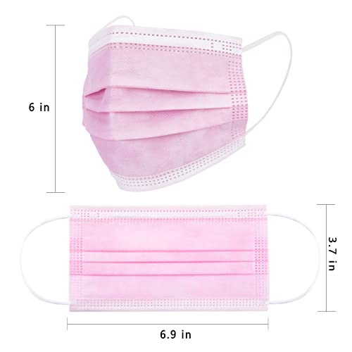 Image of Borje Pink Disposable Face Mask 100 Pcs Pink Face Masks 3 Ply Protection Masks