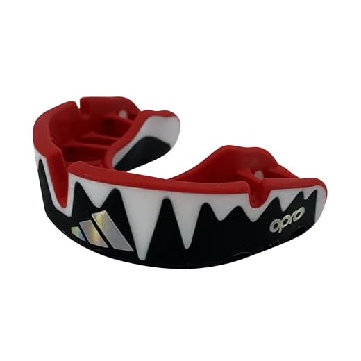 adidas Unisex – Erwachsene OPRO Gen4 Platinum-Edition Mundschutz, schwarz/weiß/rot, Senior