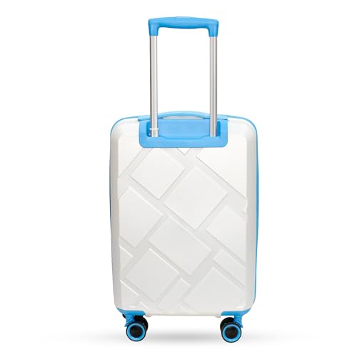 Image of SWISS MILITARY Star Luggage Bag, Textured Hard-Sided Trolley Bag, Cabin Luggage, Overnighter Trolley Bags|Durable ABS Body, Ergonomic 360 Rotatable Wheels, TSA Lock, 20 inches, White