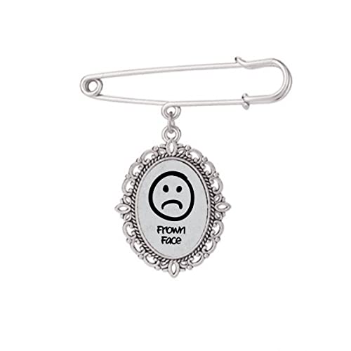 Broche chat triste visage froncé pour customiser vêtement femme chemise et châle en tissu
