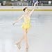 Kmeruoys Figure Skating Dress Girl Ice Skating Dress Open Back Sleeveless Performance Costume (Color : Yellow, Size : Medium)