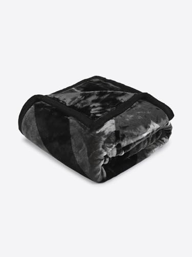 Image of Monte Carlo Double Bed Heavy Winter Blanket Moon Valley 2 Ply Box Pack 870 GSM | 4.5 KG, (240x220 CM), Dark Grey