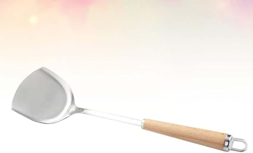 Miniatura 4 de Juego de 2 piezas de utensilios de cocina de acero inoxidable, utensilios de cocina de metal, espátula profesional para wok, espátula para cocina,