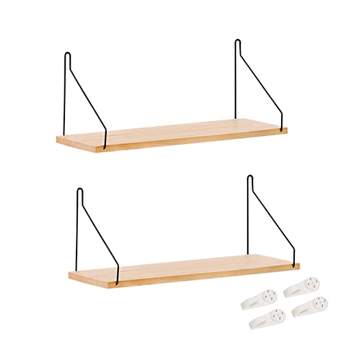 ZJYY 2 Piezas Estantes Flotantes Madera, Estantería Colgante Madera, Estanteria Pared Juego, Baldas Flotantes, para Almacenar y Decorar En Cocina, Baño, Salon, Despacho Cover