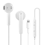 Earbuds with Lightning Connector, [MFi certified] In Ear Wired Earphones for Apple iPhone 14/14 Plus/13/12/11/8/7 X Pro Max with HiFi Audio Stereo Microphone (White)