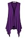 LL WSK1071 Womens Lightweight Sleeveless Draped Open Cardigan XXXL DARK_PURPLE