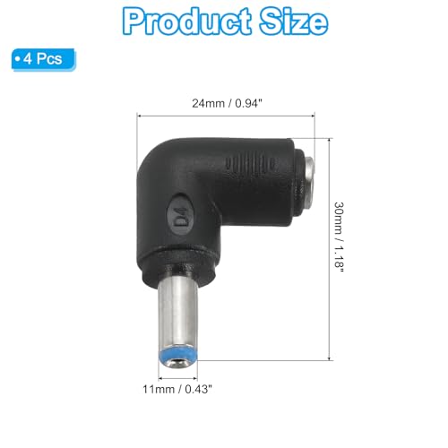 Adaptador de conector de alimentación DC PATIKIL 4 piezas miniatura 2