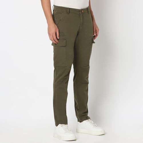 Image of Spykar Men's Regular Cargo Pants