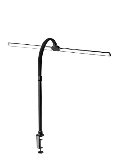 Alco-Albert 905-11 - LED Schreibtischlampe mit Klemme, schwarz, stufenlos dimmbar, 5 Farbtemperaturen, Tischlampe Aluminium