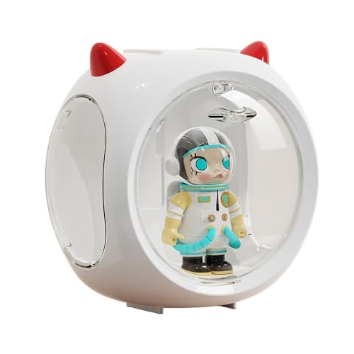 Clear Display Case for Single Figures, Wall-Mounted Space Pod Figure Storage Box, Acrylic Display Box with Magnetic Door Suitable for Pop Mart, Lego Collectibles Action Figures (White)