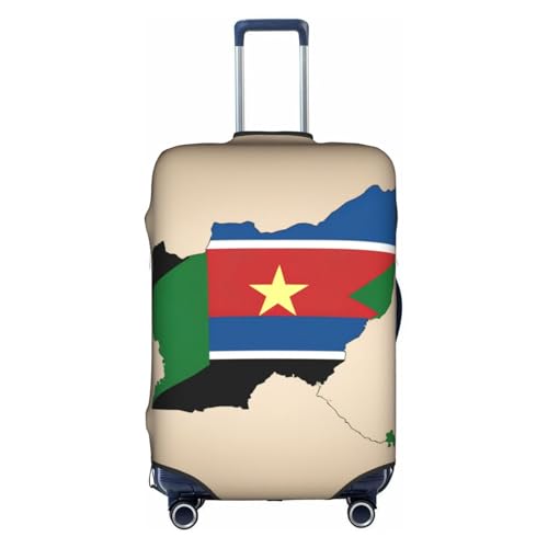 Housse de valise motif Soudan du Sud XL blanche pour bagage de vacances