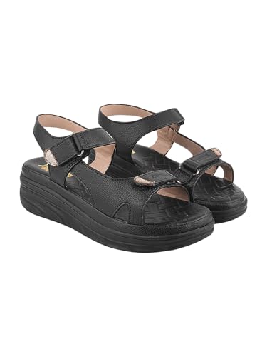 Image of Shoetopia Women's Comfort Sandals | Lightweight Orthopedic Wedge Sandals with Adjustable Straps & Cushioned Sole for Casual Daily Footwear