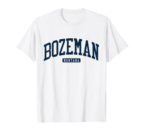 Bozeman Montana MT College University Style azul marino Camiseta