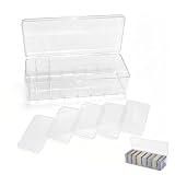 Zyrtkeriom Karteikarten Box mit Abnehmbaren Trennbrettern, Transparente Aufbewahrungsbox mit Deckel, 24,8 x 10 x 7,5 cm, Geeignet für bis zu 700 Lernkarten, Visitenkarten und Notizenkarten