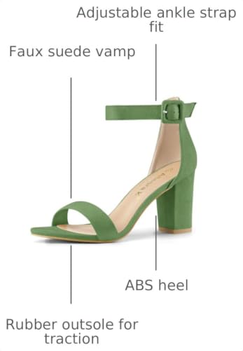 Image of Allegra K Women's Open Toe Chunky High Heel Buckle Ankle Strap Sandals