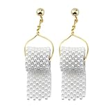 FRCOLOR 女性用イヤリングセット パールロールペーパーデザイン クリエイティブイヤードロップ ジュエリー 日常使い 向け 耐摩耗性 ホワイ