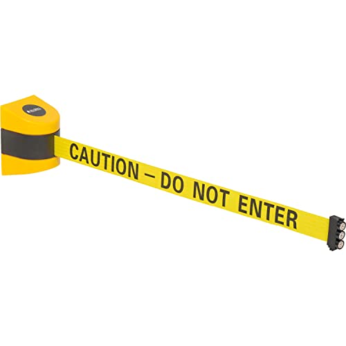 Global Industrial Magnetic Retractable Belt Barrier, Yellow Case W/30' Yellow 