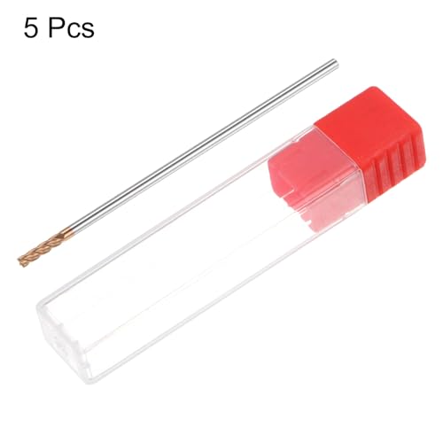 Image of HARFINGTON 5pcs Micro Grain Carbide Square End Mills 1 /8 inch (3mm) AlTiN Coated 4 Flutes Square Nose End Mill Milling Bits Cutter for Alloy Steel Hardened Steel Metal