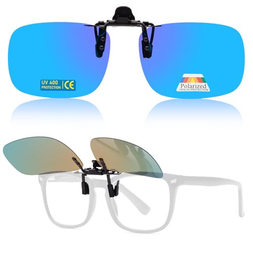 Epavouos Lunettes de soleil polarisées à clipser, protection UV400, idéales pour toutes les activités de plein air (60 mm x 43 mm), gris, 60mm X 43mm