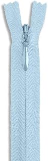 7 Inch Invisible Zipper, Non-Separating, Hidden Seam Zippers for Dresses, Skirts, Crafts, Pillows & DIY Clothing Repairs, 2mm Teeth (Light Blue)
