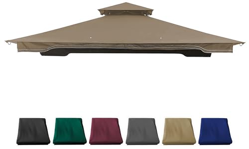 JANCANOPY Replacement Gazebo Canopy for 10 x 12 Regency II Patio Gazebo,(Khaki)