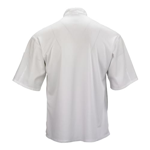 Image of Mercer Culinary Millennia Air Short Sleeve Men's Cook Jack with Full Mesh Back, Large, Black