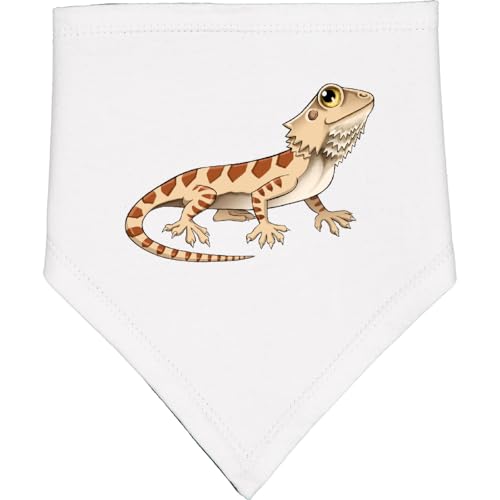 inktastic Cute Bearded Dragon Baby Bandana Bib White and Black ...