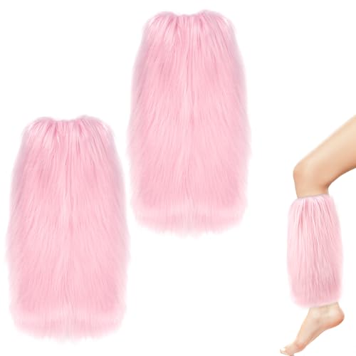 Image of Furry Leg Warmers, Women Faux Fur Leg Warmers Furry Fuzzy Winter Boot Cuffs Cover (1 Pair)