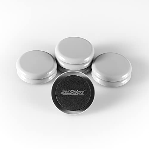 Super Sliders 2 1/2´´ Round Reusable Furniture Sliders for Carpet - Effortless Moving and Surface Protection, Gray (8 Pack)