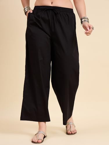 Image of Nermosa Women's Loose Cotton Relaxed Fit Palazzo