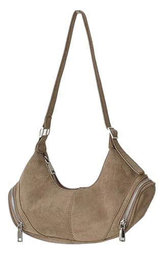 Suede Shoulder Purses for Women Y2k Small Tote Bag Vegan