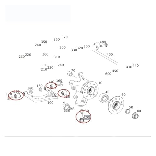 Douilles de bras de commande arrière W164 W166 kit suspension silentbloc pour ML350
