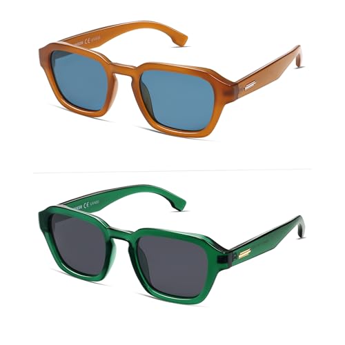 Image of VANLINKER Retro Vintage Polarized Trendy Small Square Sunglasses for Women Men 2025 Fashion Shades VL9858