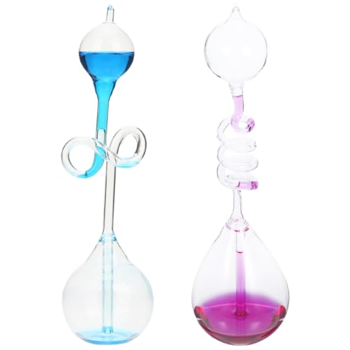 Ciieeo 2 Pièces Sablier à Détection De Température Chaudière à Main en Verre Minuteur Liquide Décoratif De Chaudière à Main Scientifique Sablier Liquide Un Verre