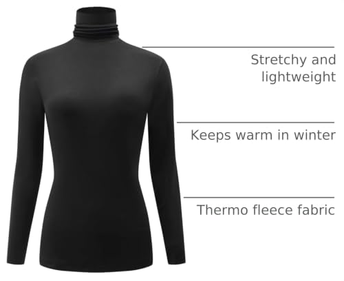 Image of Kindcall Casual Turtleneck Tops Lightweight Long Sleeve Soft Thermal Shirts for Women