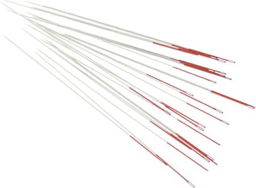 The Beadsmith ColorEYES Beading Needles, Size 12, 1 Pack (25 Needles), Red Colored Tip for Easy Identification of Size, Use for Loom Weaving Bead Work, Off-Loom Stitch and Jewelry Making w/Seed Beads