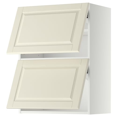 METOD wall cabinet horizontal w 2 doors, 60x80 cm, white/Bodbyn off-white